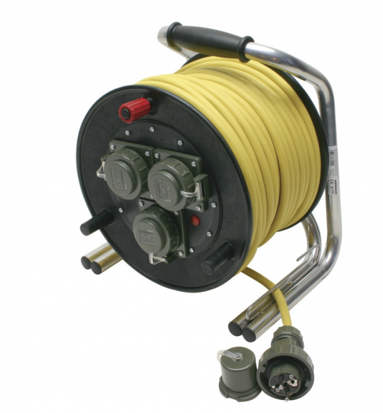 Leitungsroller Feuerwehr 230V 16A 50 m Kabeltrommel EN 61316